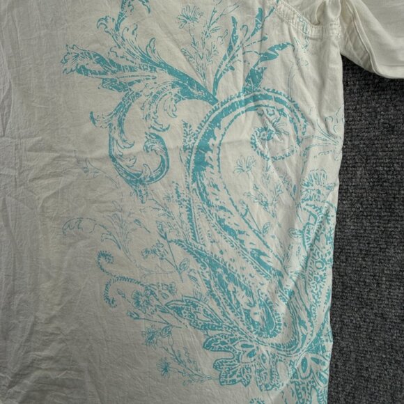 Ariat Long Sleeve Pearl Snap Up Outdoors 2XL White Blue Floral Print Western - Picture 15 of 15